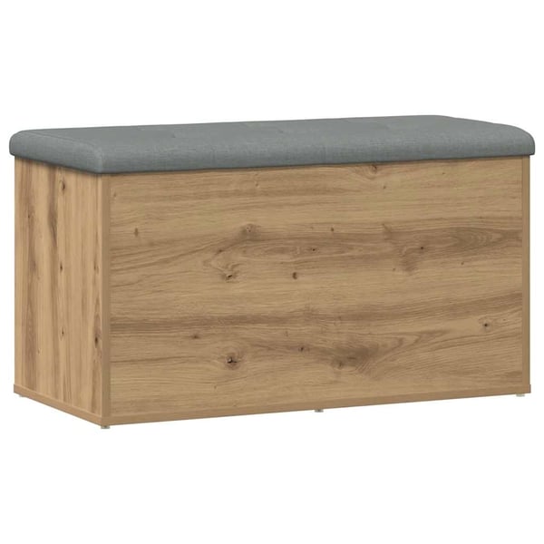 vidaXL opbevaringsbænk håndlavet eg 82x42x45 cm konstrueret træ