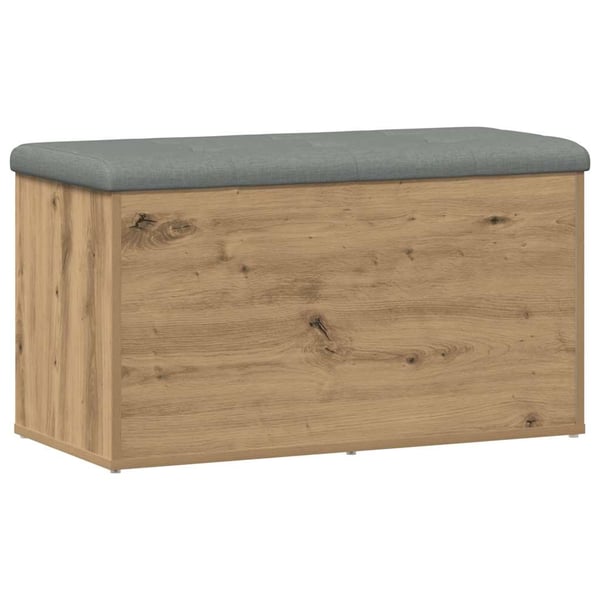 vidaXL opbevaringsbænk håndlavet eg 82x42x45 cm konstrueret træ