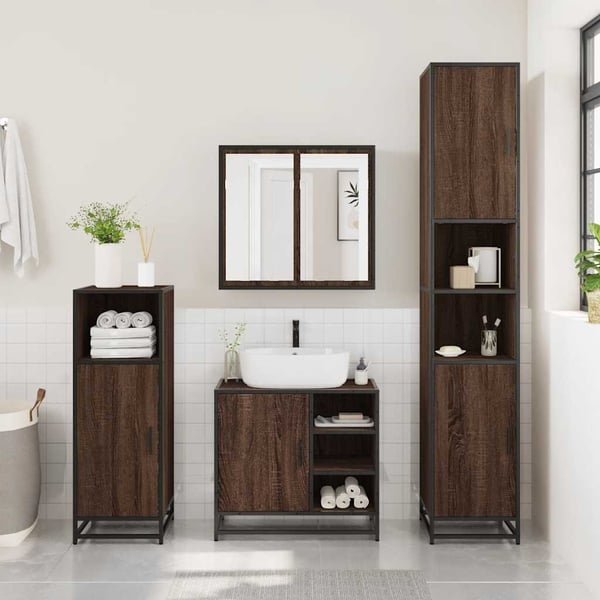 vidaXL Servantskap brun eik 65x33x60 cm konstruert tre