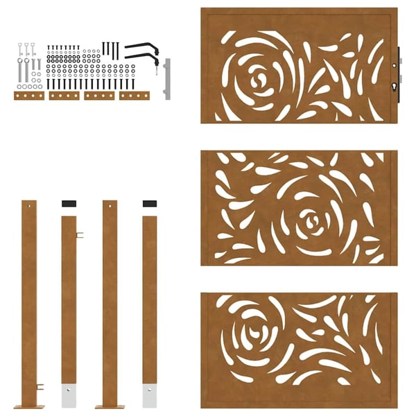 vidaXL Hageport 100x150 cm værbestandig stål flammedesign