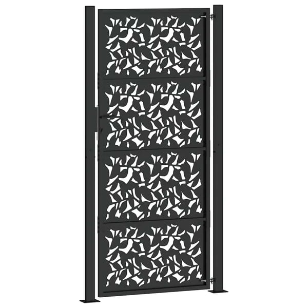 vidaXL havelåge sort 100x200 cm stålbladdesign