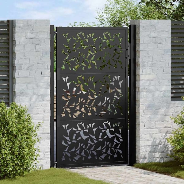 vidaXL Hageport svart 100x150 cm stålbladdesign