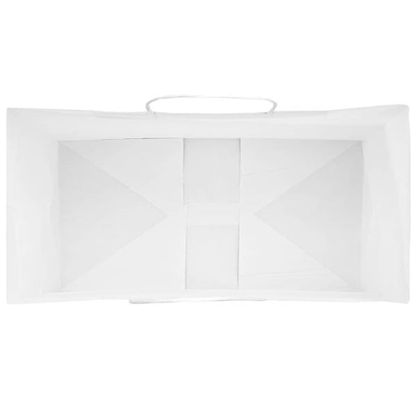 vidaXL Papirposer 250 stk med håndtak hvit 21x11x31 cm