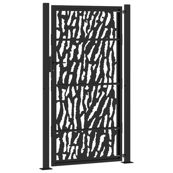 vidaXL havelåge sort 100x175 cm stålspordesign