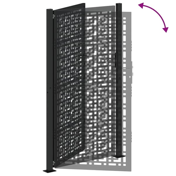 vidaXL havelåge sort 100x175 cm stål krydsdesign