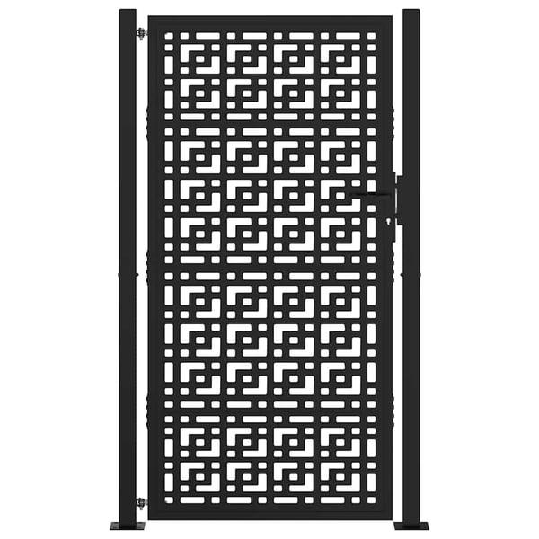 vidaXL havelåge sort 100x175 cm stål krydsdesign