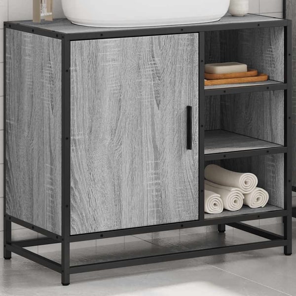 vidaXL Servantskap grå sonoma 65x33x60 cm konstruert tre