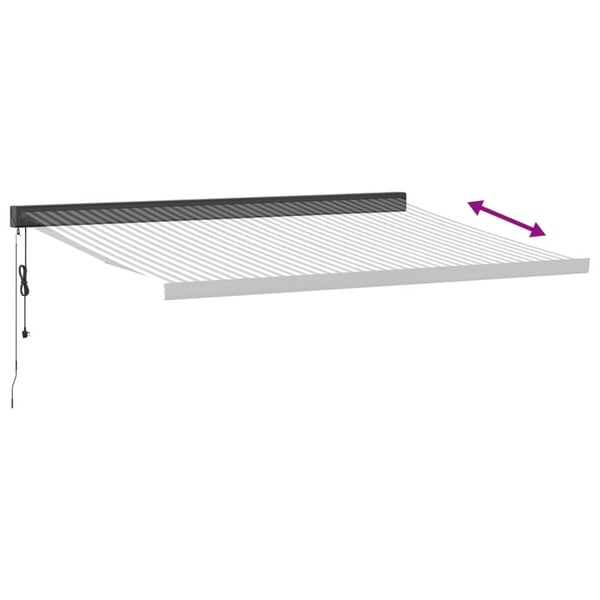 vidaXL Uttrekkbar markise antrasitt og hvit 4,5x3 m stoff og aluminium