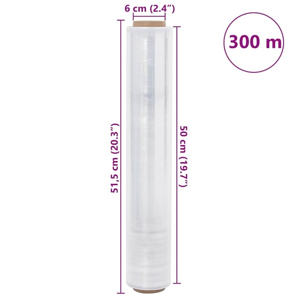 vidaXL Stretch -kalvo 6 kpl Läpinäkyvä 30 μm 50 cm x 300 m