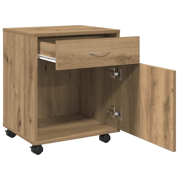 vidaXL Rulleskap artisan eik 45x38x54 cm konstruert tre