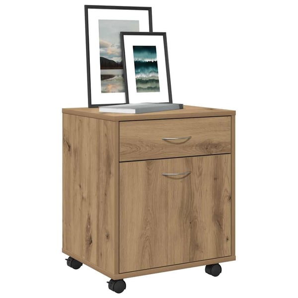 vidaXL Rulleskap artisan eik 45x38x54 cm konstruert tre
