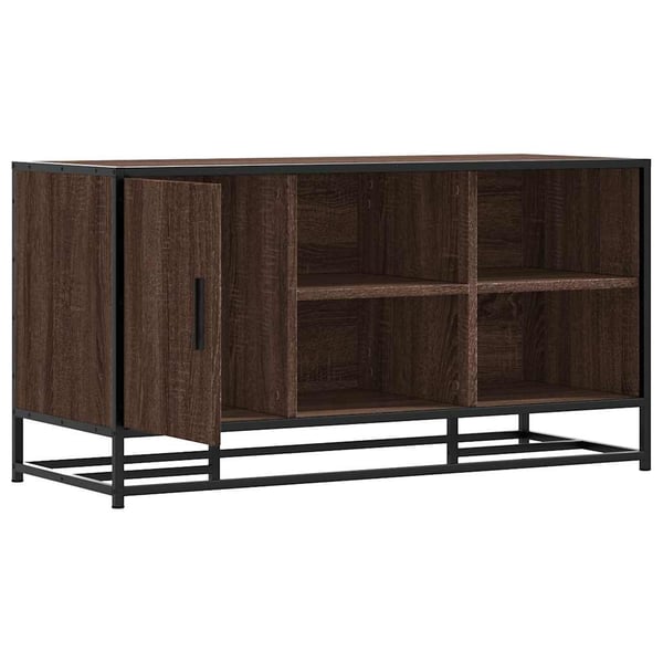 vidaXL Skobenk brun eik 100x40x53,5 cm konstruert tre og metall
