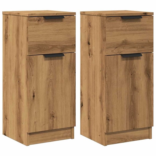 vidaXL skænke 2 stk. 30x30x70 cm konstrueret træ kunsteg