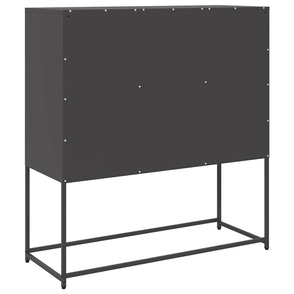 vidaXL skænk 100,5x39x107 cm koldvalset stål sort