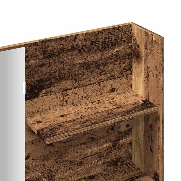 vidaXL Sminkebord med speil gammelt tre 74,5x40x141 cm