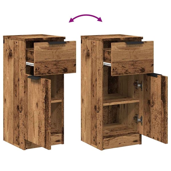 vidaXL Skjenker 2 stk gammelt tre 30x30x70 cm konstruert tre