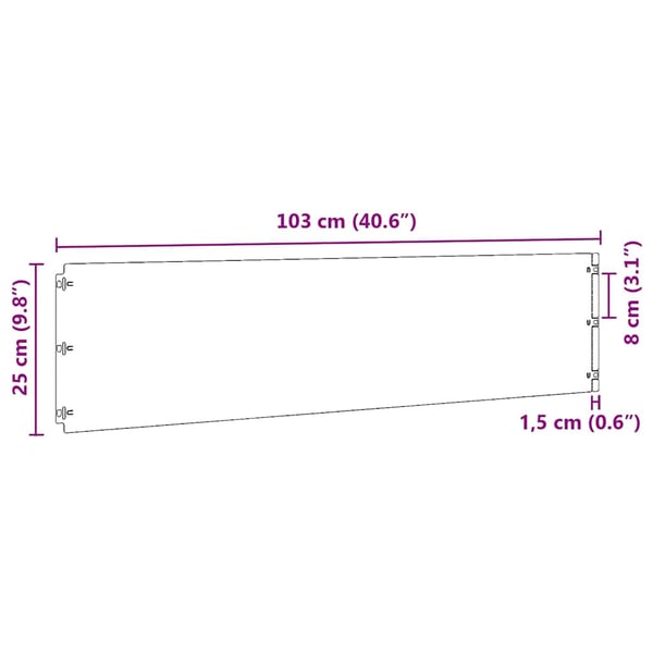 vidaXL Plenkanter 10 stk 25x103 cm rustfritt stål