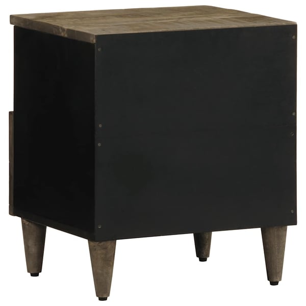 vidaXL Nattbord lysegrå 40x33x46 cm heltre mango