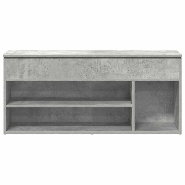 vidaXL Skobenk betonggrå 102x30,5x45 cm konstruert tre