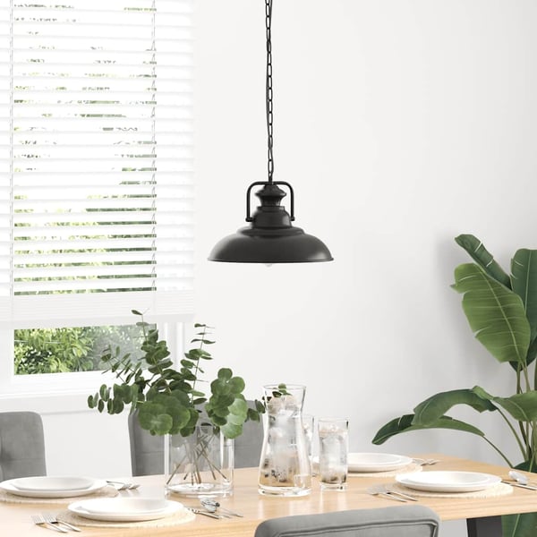 vidaXL pendellampe E27 Ø 31 cm jern sort