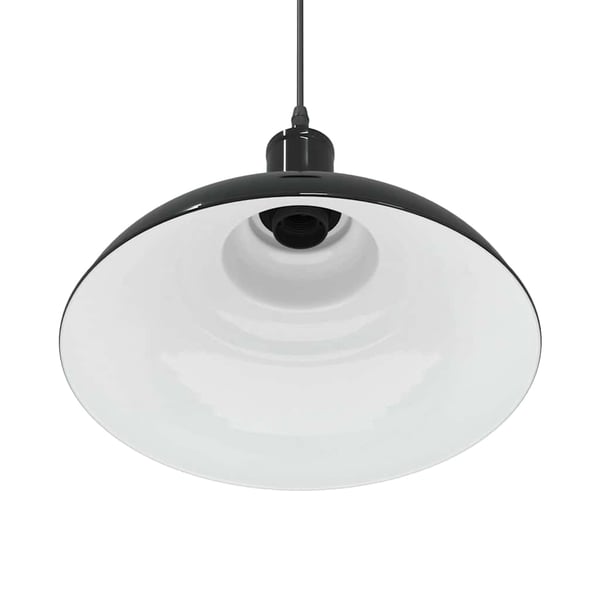 vidaXL Pendellampe høydejusterbar E27 glans svart Ø 31 cm metall