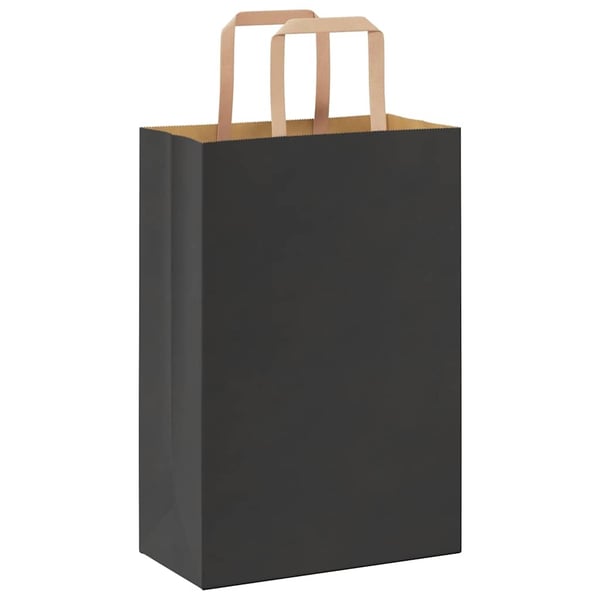 vidaXL Paperikassit 250 kpl kahvoilla musta 21x11x31 cm