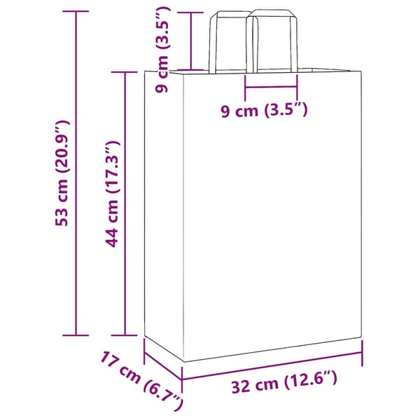 vidaXL Papirposer 50 stk med håndtak rosa 32x17x44 cm