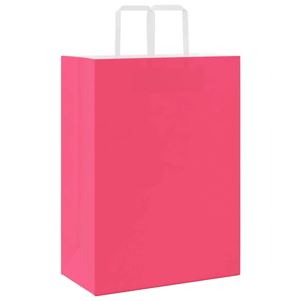 vidaXL Papirposer 50 stk med håndtak rosa 32x17x44 cm
