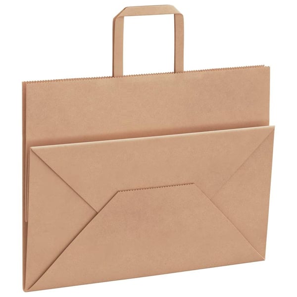 vidaXL Kraftpapperspåsar 50 st med handtag brun 32x17x25 cm