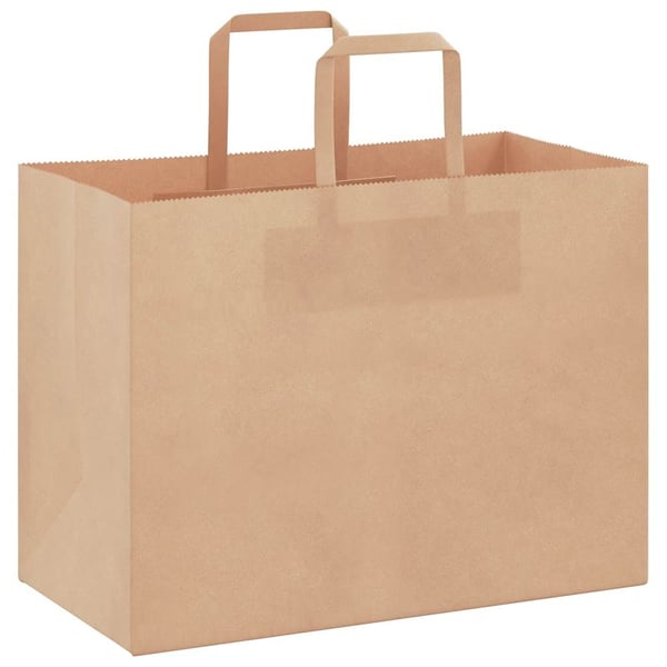 vidaXL Kraftpapperspåsar 50 st med handtag brun 32x17x25 cm
