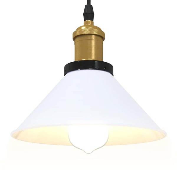 vidaXL Pendellampe høydejusterbar E27 glans hvit Ø 22 cm metall
