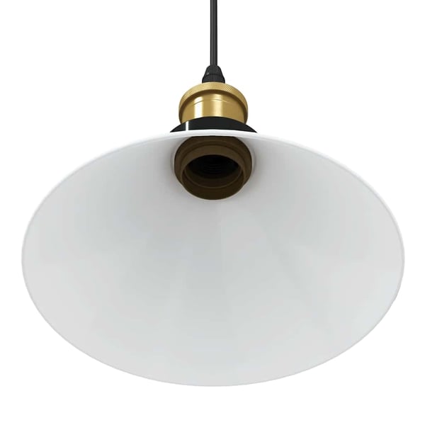 vidaXL Pendellampe høydejusterbar E27 glans hvit Ø 22 cm metall