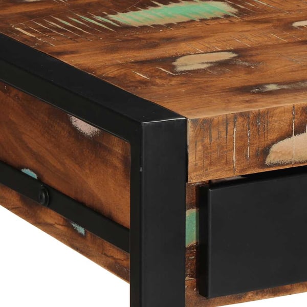 vidaXL Skrivebord flerfarget 100x50x75 cm gjenvunnet heltre