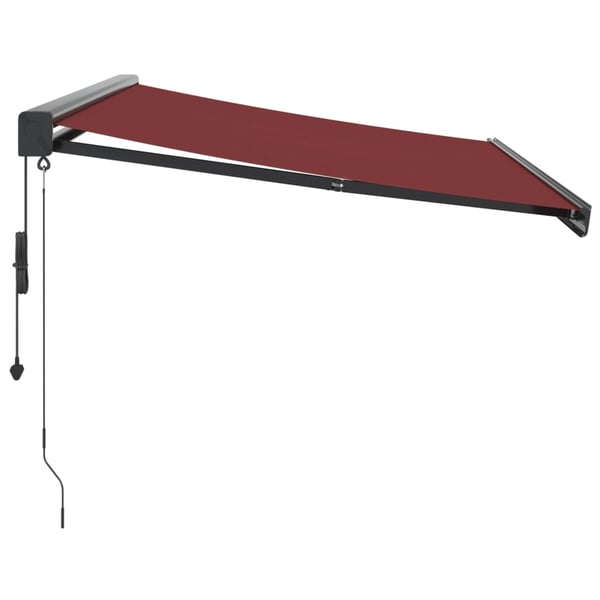 vidaXL Automatisk uttrekkbar markise med LED burgunder 350x250 cm