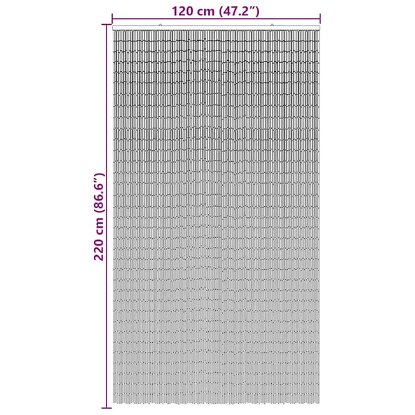vidaXL Insektdør gardin mørkegrå 120x220 cm bambus