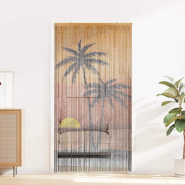 vidaXL Hyönteisoviverho Palmukuvio 90x220 cm Bambu