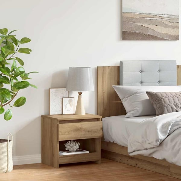 vidaXL Nattbord artisan eik 40x30x39 cm konstruert tre