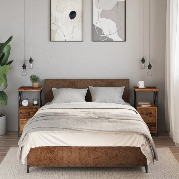 vidaXL Nattbord 2 stk gammelt tre 34x35,5x70 cm konstruert tre