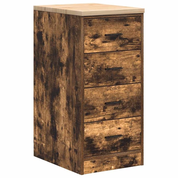 vidaXL Garageopbevaringsskab røget eg 40x51x85 cm massivt træ fyrretræ