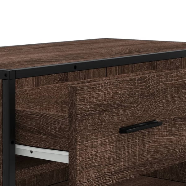 vidaXL Skoskap brun eik 75x38x97,5 cm konstruert tre og metall