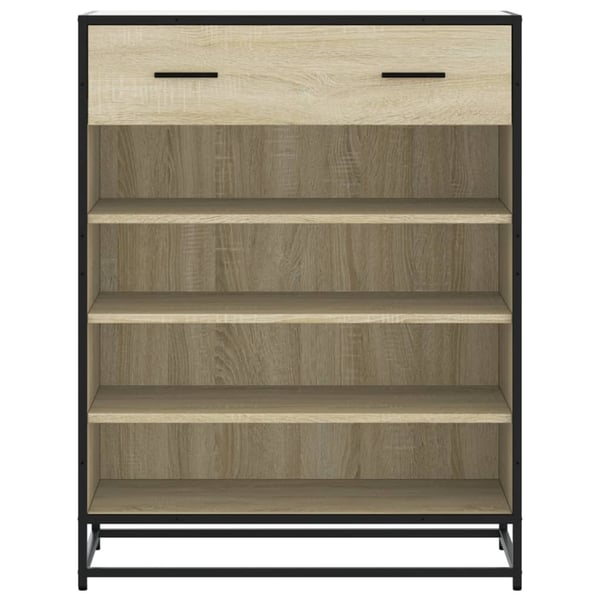 vidaXL Skoskap sonoma eik 75x38x97,5 cm konstruert tre og metall