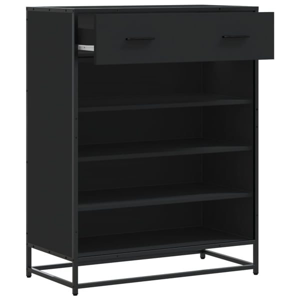 vidaXL Skoskap svart 75x38x97,5 cm konstruert tre og metall