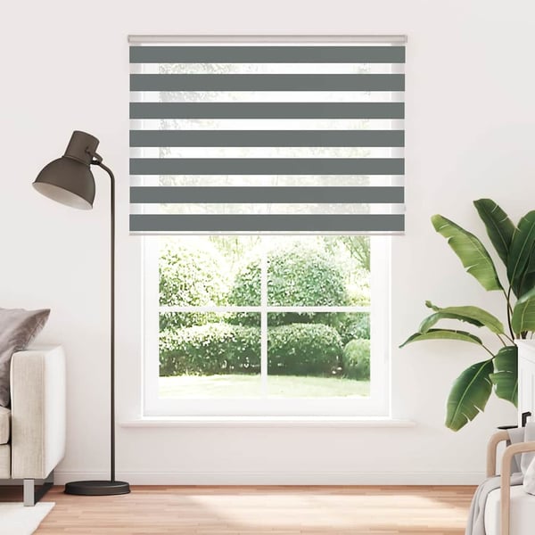 vidaXL Sebragardin mørkegrå 165x200 cm stoff bredde 160,9 cm polyester