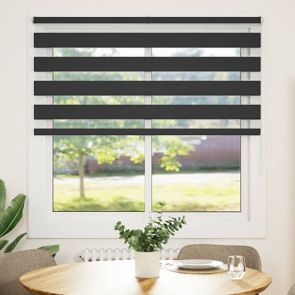 vidaXL Sebragardin svart 140x150 cm stoff bredde 135,9 cm polyester