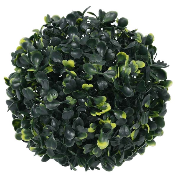 vidaXL Plastkulor av buxbom med LED-lampor 4 st gröna 12 cm