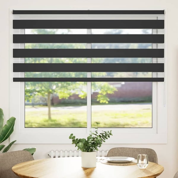 vidaXL Sebragardin svart 155x150 cm stoff bredde 150,9 cm polyester