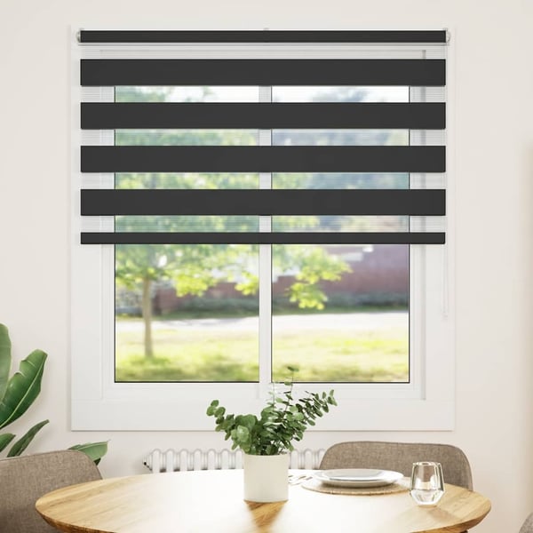 vidaXL Sebragardin svart 130x150 cm stoff bredde 125,9 cm polyester