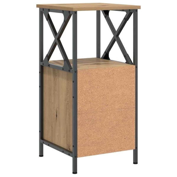 vidaXL Nattbord artisan eik 34x35,5x70 cm konstruert tre