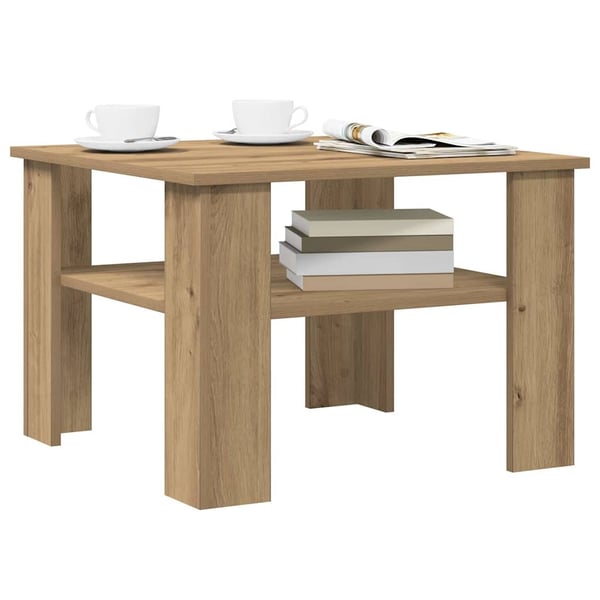 vidaXL Salongbord artisan eik 60x60x42 cm konstruert tre