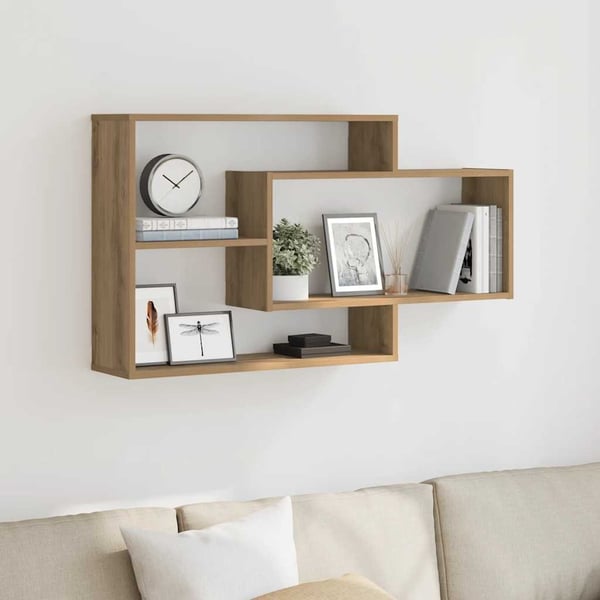 vidaXL Vegghylle artisan eik 104x20x58,5 cm konstruert tre